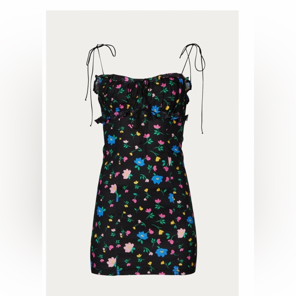 NWT for Love & Lemons Robin ruched mini dress size XS